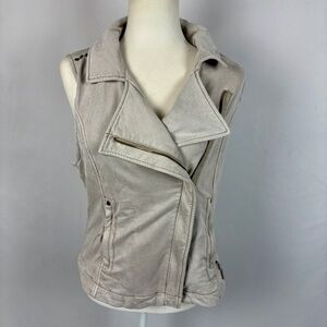 Marrakech Anthropologie Moto Vest Asymmetrical Zip French Gray